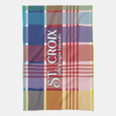 米国ヴァージン諸島セントクロワUSVIマドラス キッチンタオル (縦)