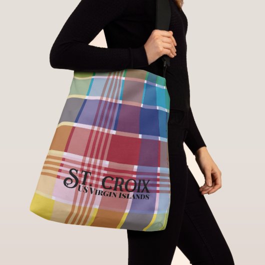 米国ヴァージン諸島セントクロワUSVIマドラス クロスボディバッグ (クローズアップ)