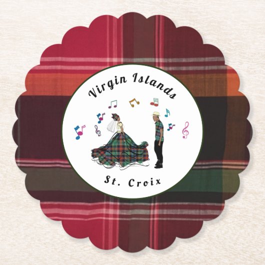 米国ヴァージン諸島セントクロワUSVIマドラス ペーパーコースター (正面)