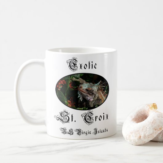 米国ヴァージン諸島セントクロワUSVI熱帯カスタム コーヒーマグカップ (ドーナツ)