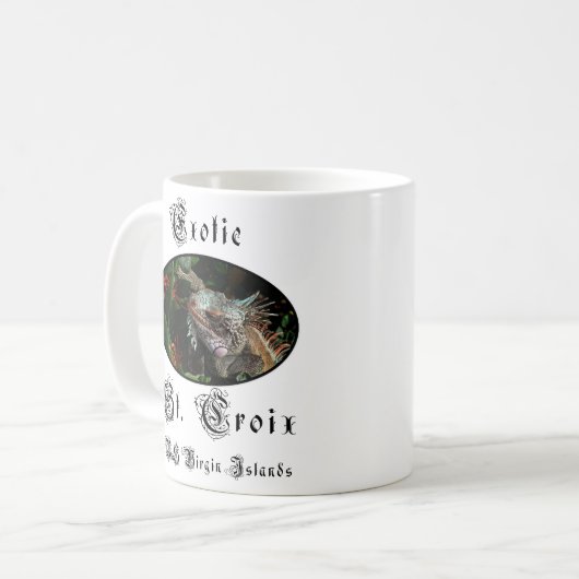 米国ヴァージン諸島セントクロワUSVI熱帯カスタム コーヒーマグカップ (正面左)