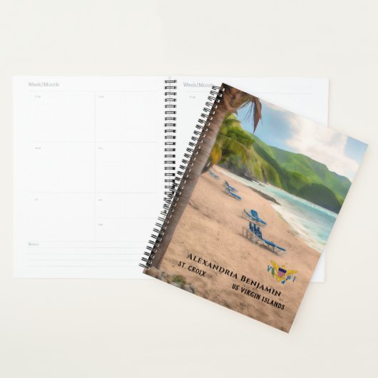 米国ヴァージン諸島セントクロワUSVI熱帯カスタム プランナー手帳 (ディスプレー)