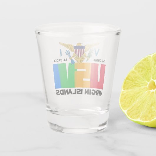 米国ヴァージン諸島セントクロワUSVI熱帯地方 ショットグラス (裏面)