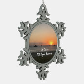 米国ヴァージン諸島セントクロワUSVI熱帯地方 スノーフレークピューターオーナメント (左)