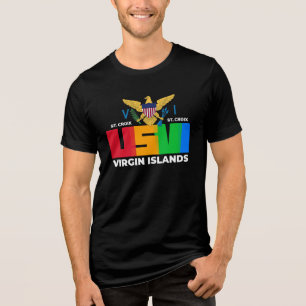 米国ヴァージン諸島セントクロワUSVI熱帯地方 トライブレンドTシャツ