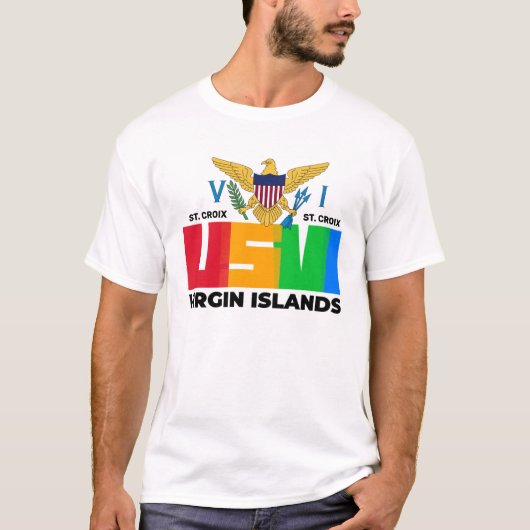 米国ヴァージン諸島セントクロワUSVI熱帯地方 Tシャツ (正面)