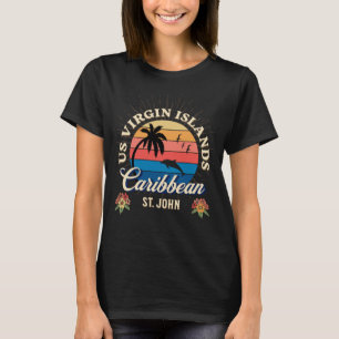 米国ヴァージン諸島セントジョンUSVI熱帯地域 Tシャツ