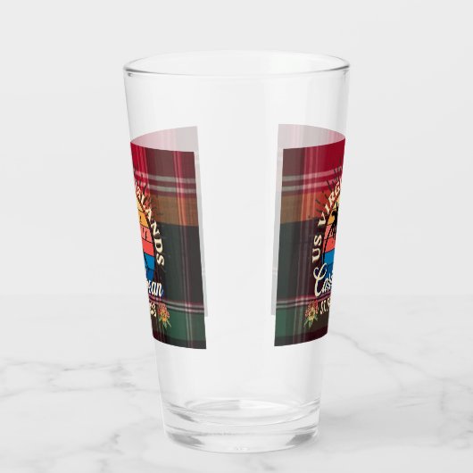 米国ヴァージン諸島セントトーマスUSVIトロピカルマドラス タンブラーグラス (右)