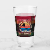 米国ヴァージン諸島セントトーマスUSVIトロピカルマドラス タンブラーグラス (正面)