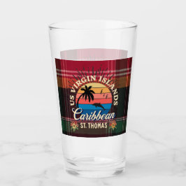 米国ヴァージン諸島セントトーマスUSVIトロピカルマドラス タンブラーグラス
