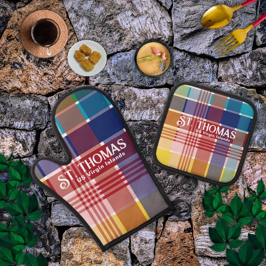 米国ヴァージン諸島セントトーマスUSVIマドラス 鍋つかみ