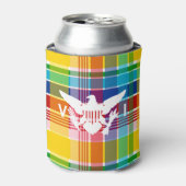 米国ヴァージン諸島マドラスパターン&フラグ 缶クーラー (缶正面)