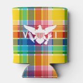 米国ヴァージン諸島マドラスパターン&フラグ 缶クーラー (裏面)