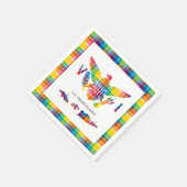 米国ヴァージン諸島マドラス国旗と島 スタンダードカクテルナプキン (角)