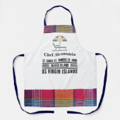 米国ヴァージン諸島マドラパーソナライズカリブの化 エプロン (正面)