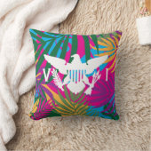 米国ヴァージン諸島国カラフル旗、熱帯 クッション (ブランケット)