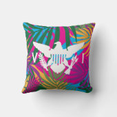 米国ヴァージン諸島国カラフル旗、熱帯 クッション (裏面)