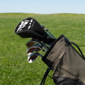 米国ヴァージン諸島国旗と島、白黒 ゴルフヘッドカバー (インサイチュ)