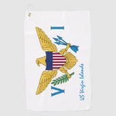 米国ヴァージン諸島国旗と州USAゴルフ/スポーツファン ゴルフタオル (正面)