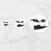 米国ヴァージン諸島国旗と諸島白黒 コンフェッティ (裏面)