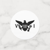 米国ヴァージン諸島国旗と諸島白黒 コンフェッティ (スモール正面)