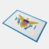 米国ヴァージン諸島国旗のハウスマット、愛国的な米国 ドアマット (アングル)