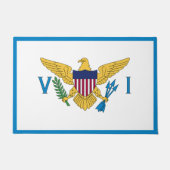 米国ヴァージン諸島国旗のハウスマット、愛国的な米国 ドアマット (正面)