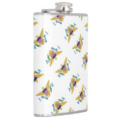 米国ヴァージン諸島国旗のパターンUSVI フラスク (右)