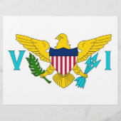 米国ヴァージン諸島国旗のフライヤー チラシ (裏面)