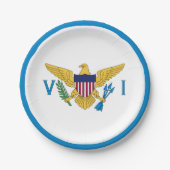 米国ヴァージン諸島国旗のプレート、パーティー、スポーツ ペーパープレート (正面)