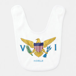 米国ヴァージン諸島国旗のベビー名：白黒 ベビービブ