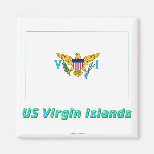 米国ヴァージン諸島国旗の名前 マグネット (正面)