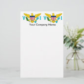 米国ヴァージン諸島国旗の文房具 便箋 (スタンド正面)