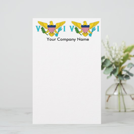 米国ヴァージン諸島国旗の文房具 便箋 (スタンド正面)