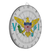 米国ヴァージン諸島国旗を掲げたダーツボード ダーツボード (正面左)