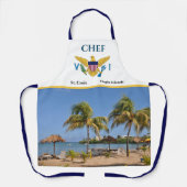 米国ヴァージン諸島国旗セントクロワビーチパームズ写真 エプロン (正面)