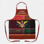 米国ヴァージン諸島国旗セントクロワマドラスカスタム エプロン (正面)