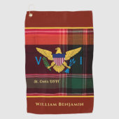 米国ヴァージン諸島国旗セントクロワマドラスカスタム ゴルフタオル (正面)