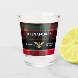 米国ヴァージン諸島国旗セントクロワマドラスカスタム ショットグラス