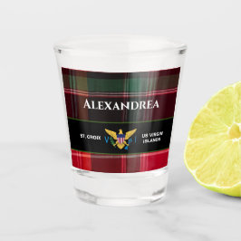 米国ヴァージン諸島国旗セントクロワマドラスカスタム ショットグラス