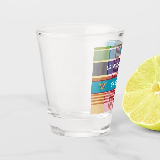 米国ヴァージン諸島国旗セントクロワマドラスカスタム ショットグラス (左)