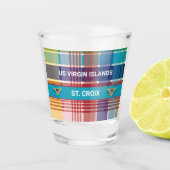 米国ヴァージン諸島国旗セントクロワマドラスカスタム ショットグラス (正面)