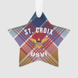 米国ヴァージン諸島国旗セントクロワマドラスクリスマス オーナメント