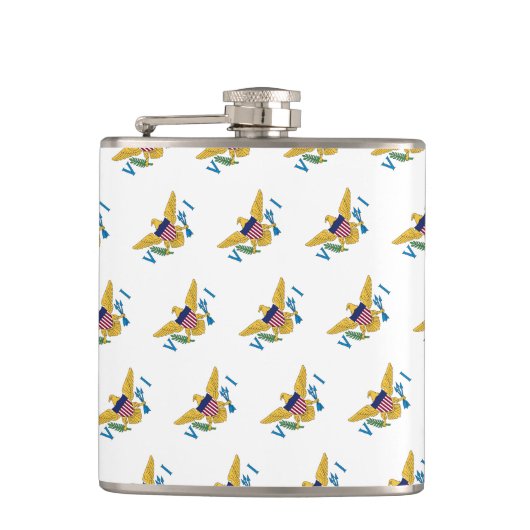 米国ヴァージン諸島国旗セントクロワ・セントトーマスUSVI フラスク (正面)