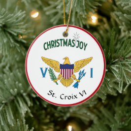 米国ヴァージン諸島国旗セントクロワUSVIクリスマス セラミックオーナメント