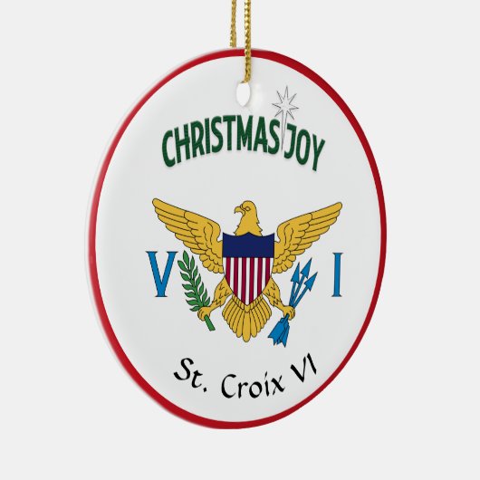 米国ヴァージン諸島国旗セントクロワUSVIクリスマス セラミックオーナメント (右)