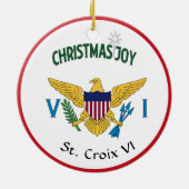 米国ヴァージン諸島国旗セントクロワUSVIクリスマス セラミックオーナメント (裏面)