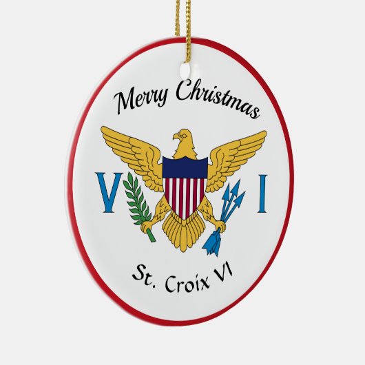 米国ヴァージン諸島国旗セントクロワUSVIクリスマス セラミックオーナメント (右)