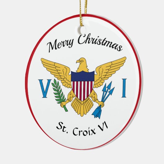 米国ヴァージン諸島国旗セントクロワUSVIクリスマス セラミックオーナメント (左)