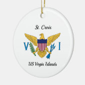 米国ヴァージン諸島国旗セントクロワUSVIクリスマス セラミックオーナメント (左)